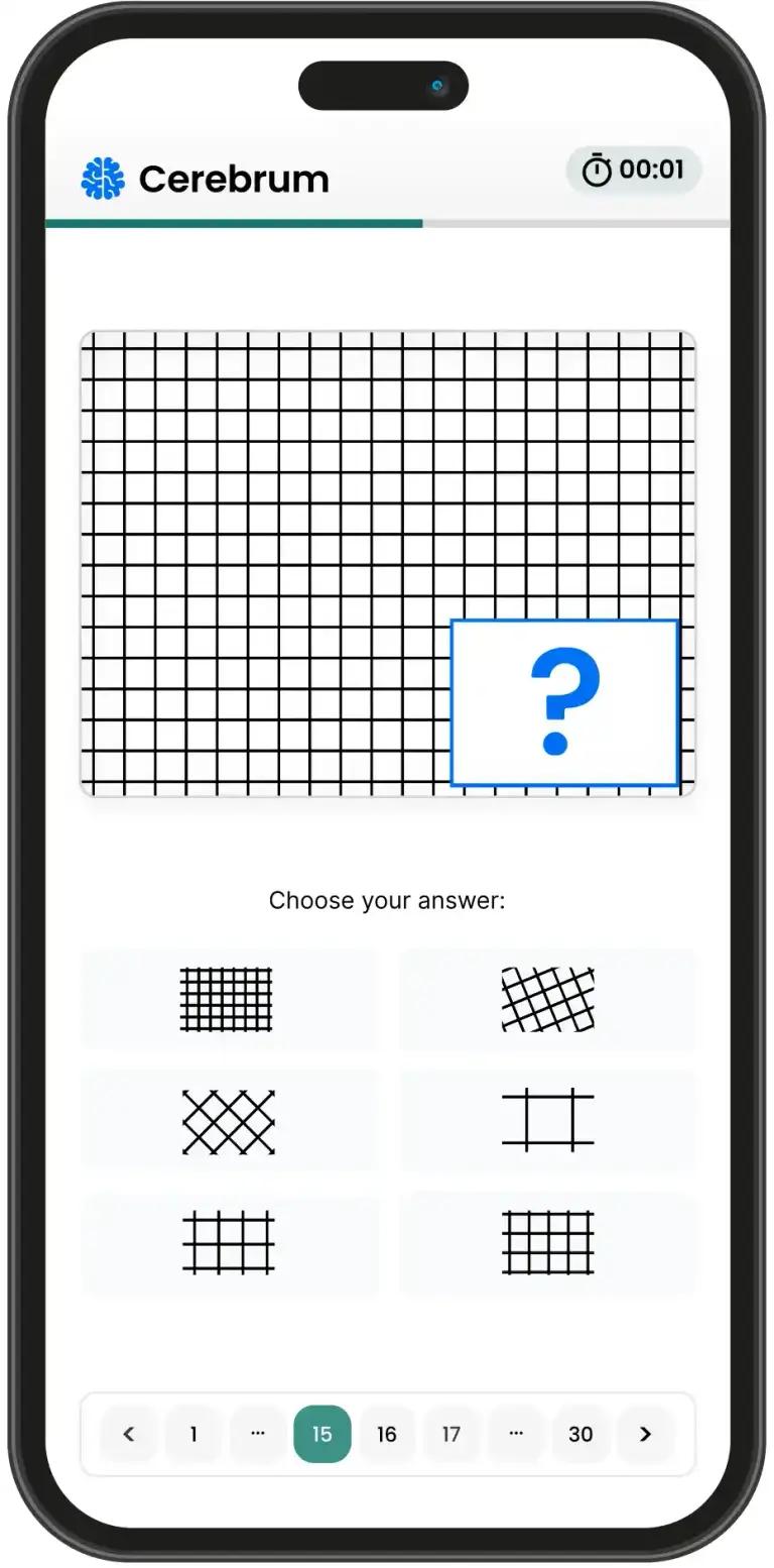 IQ test shown on iphone screen